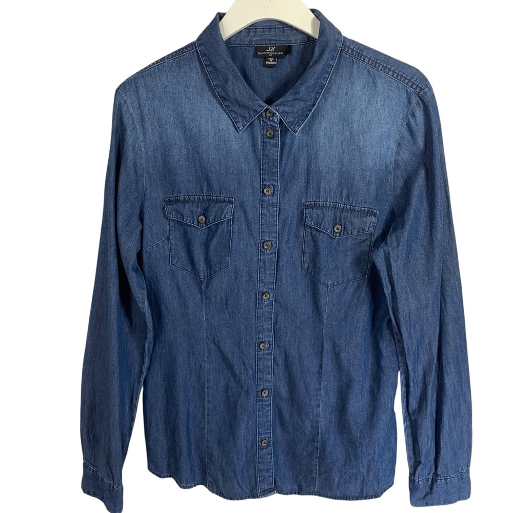 JAY by Jacquline de Vong  women blue  Denim Button-Up Shirt size 40
